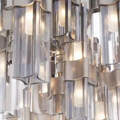 Lampadario Eterea in cristallo grigio fumo di Emanuela Benedetti