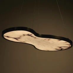 Lampadario Fabula in bronzo e alabastro
