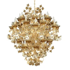 299 Lampadario floreale dorato a 45 luci