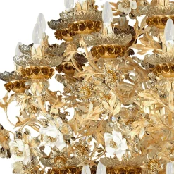 299 Lampadario floreale dorato a 45 luci