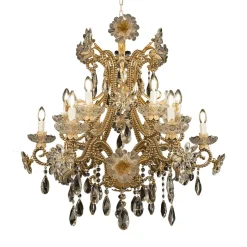 323 Lampadario floreale dorato a 12 luci