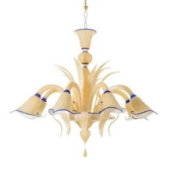 Lampadario floreale Furoz Ambra in vetro