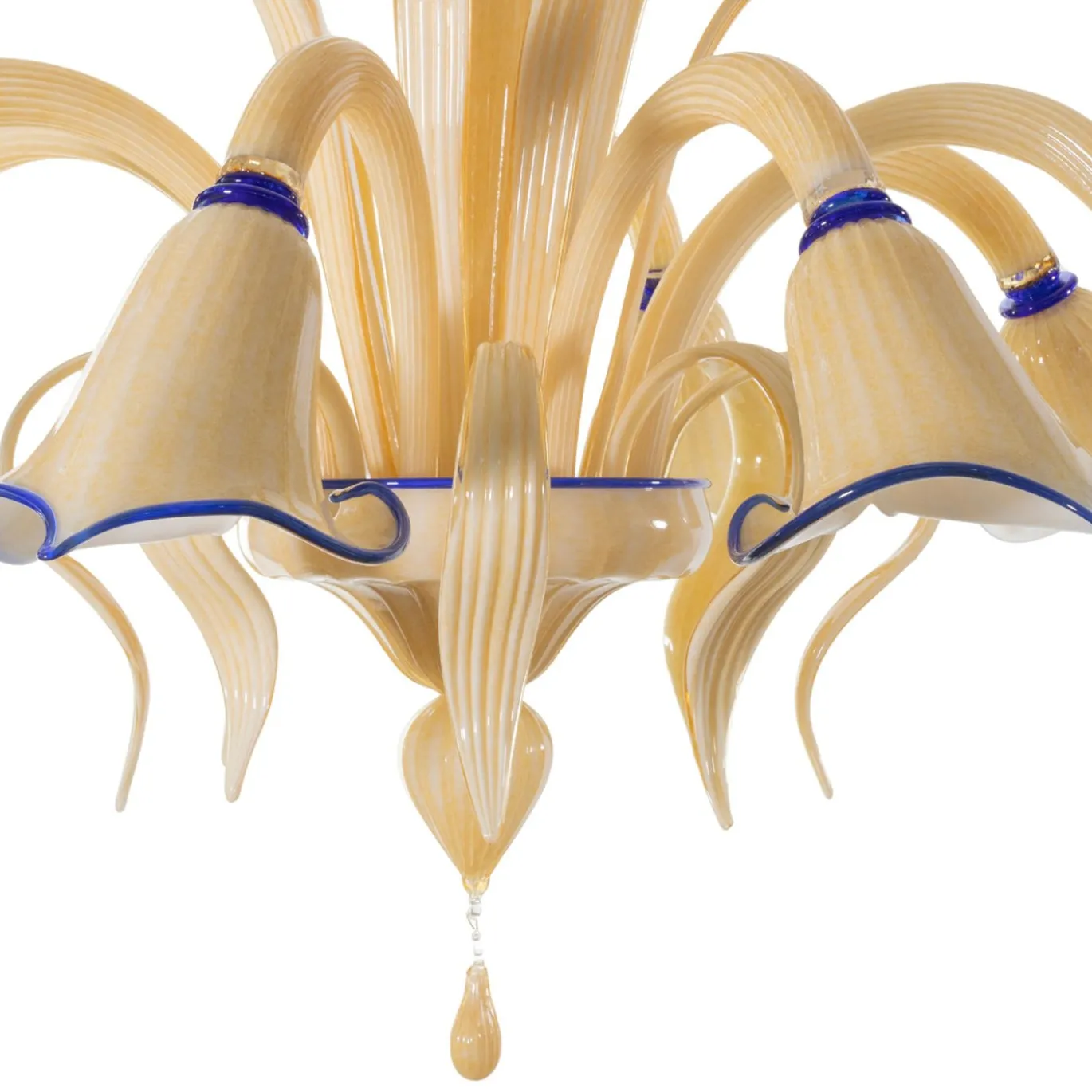 Lampadario floreale Furoz Ambra in vetro