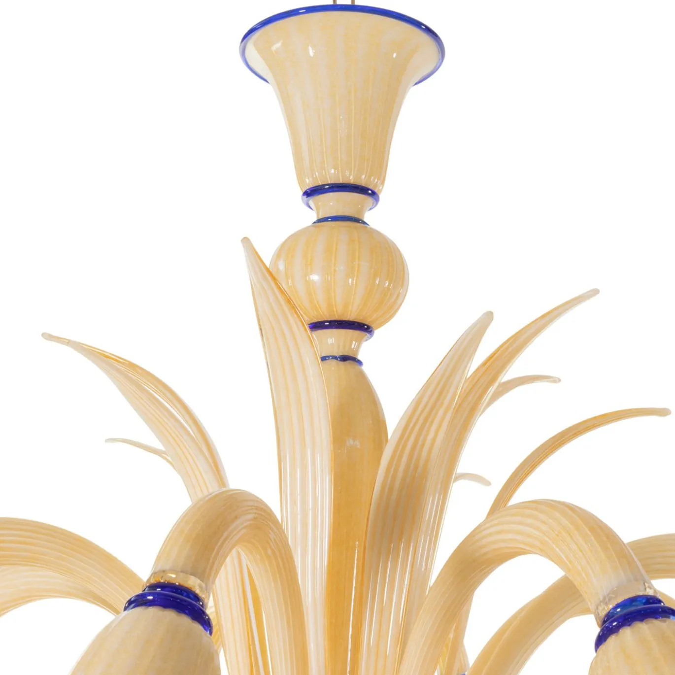 Lampadario floreale Furoz Ambra in vetro