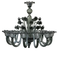 Lampadario Floreale Notte Veneziana grande in Vetro