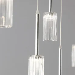 Lampadario Flow a 5 luci in argento