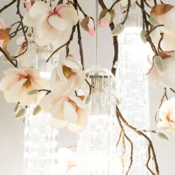 Lampadario Flower Power Magnolia rotondo piccolo bianco