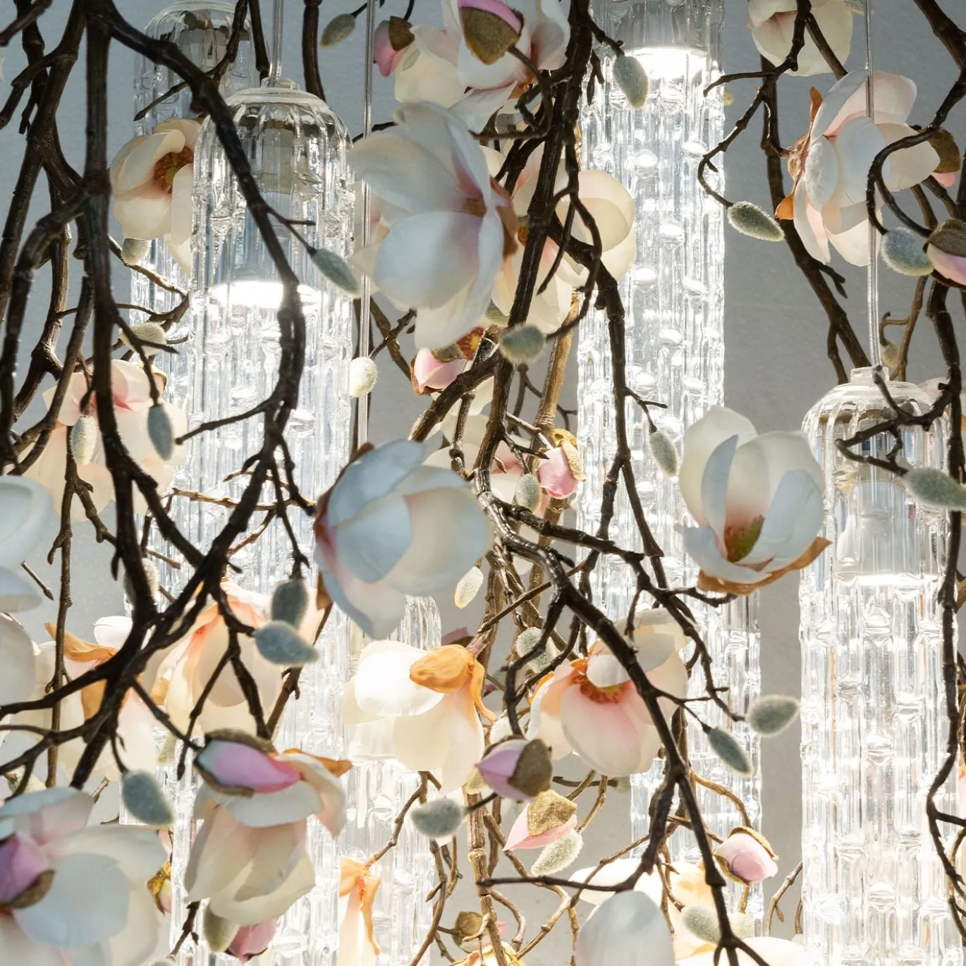 Lampadario Flower Power Magnolia Square White