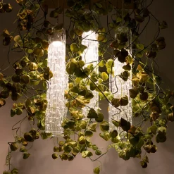 Lampadario Flower Power Physalis e Anthurium