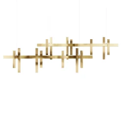 Lampadario Forest Light in ottone finitura oro