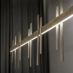 Lampadario Forest Light in ottone finitura oro
