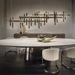 Lampadario Forest Light in ottone finitura oro
