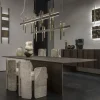 Lampadario Forest Light in ottone finitura oro e bronzo fuso