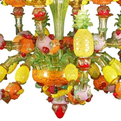 Lampadario Frutta 16 luci in policromia