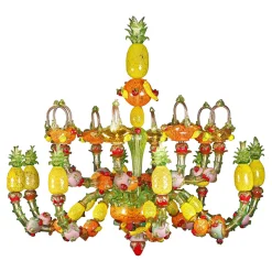 Lampadario Frutta 16 luci in policromia