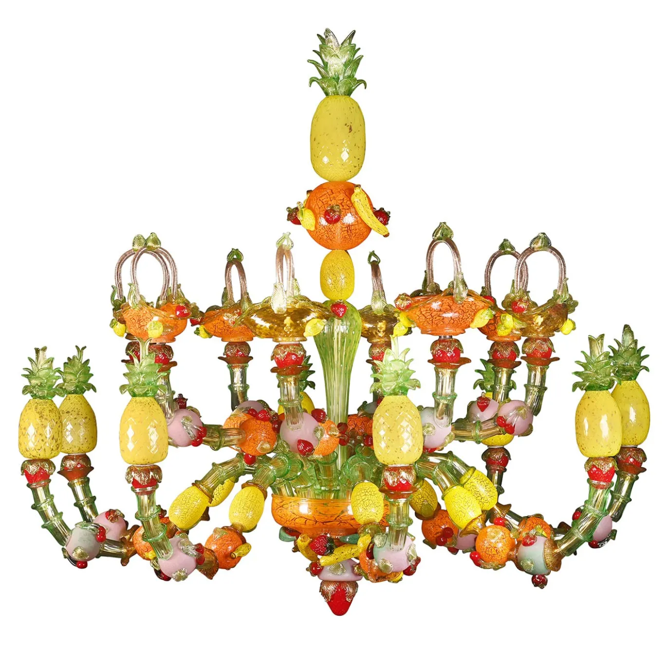 Lampadario Frutta 16 luci in policromia