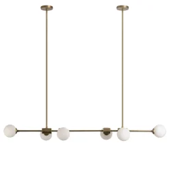 Lampadario Futura in metallo e vetro opalino bianco