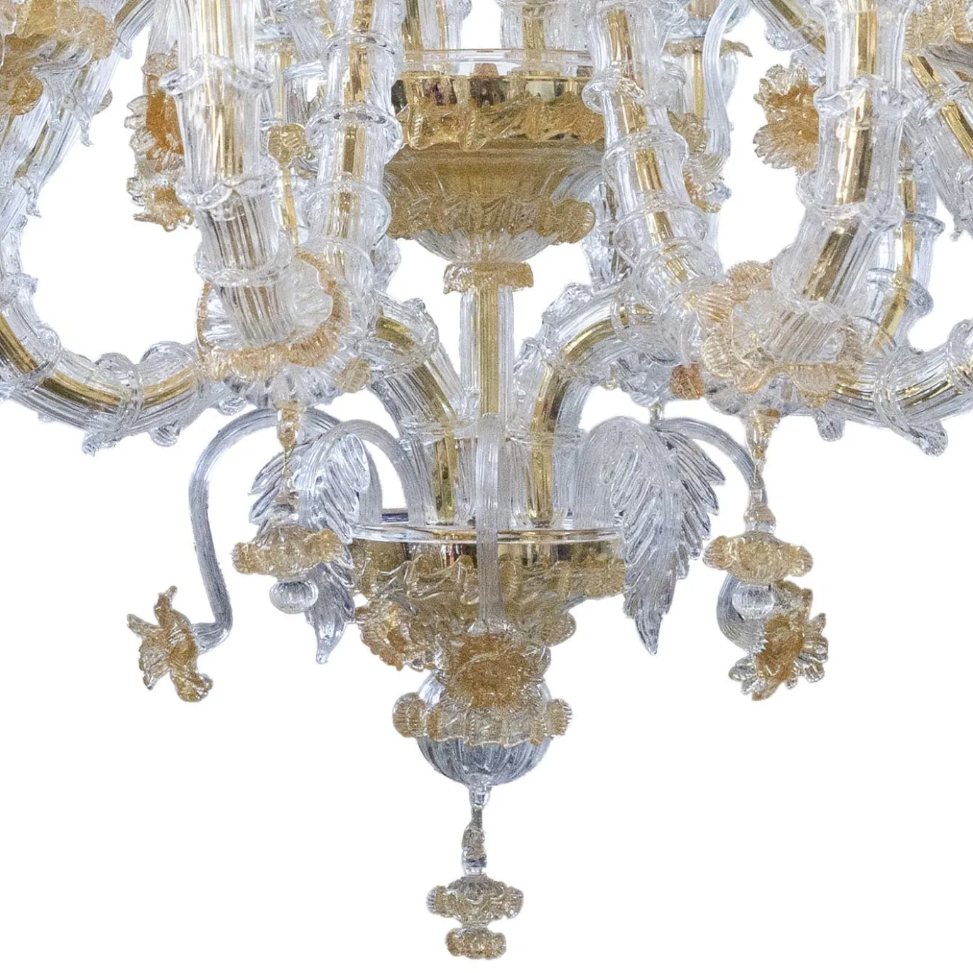 Lampadario Gaia in vetro oro