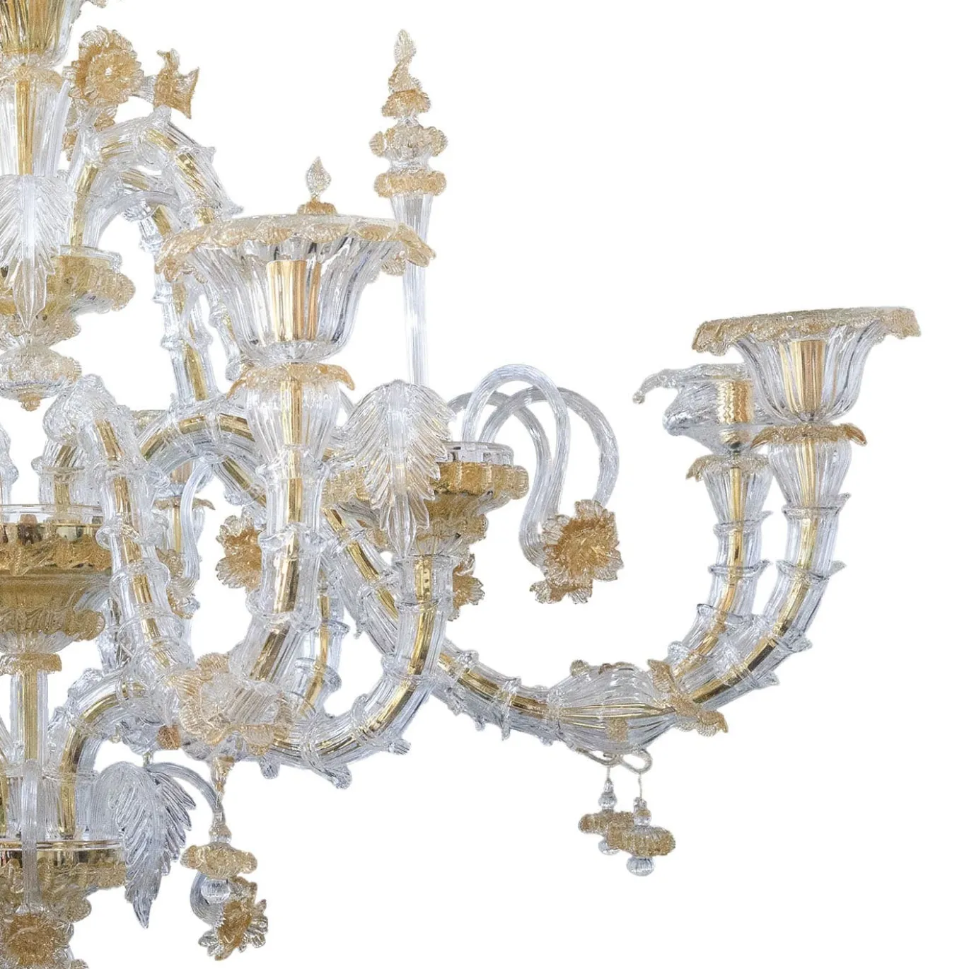 Lampadario Gaia in vetro oro