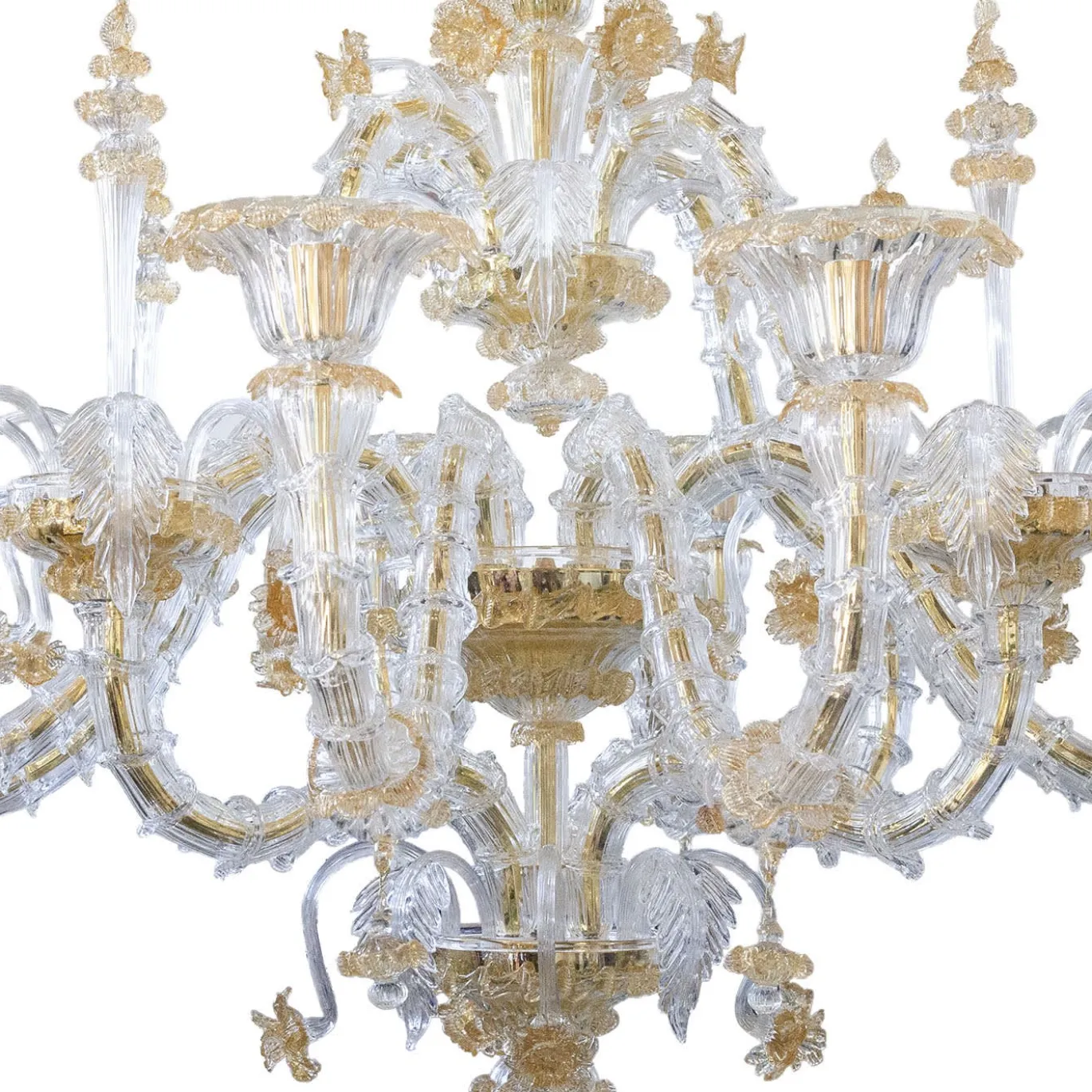 Lampadario Gaia in vetro oro