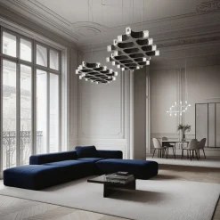 Lampadario Galassia in Nichel Nero