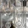 Lampadario Galileo a 12 luci in vetro di Murano color cristallino