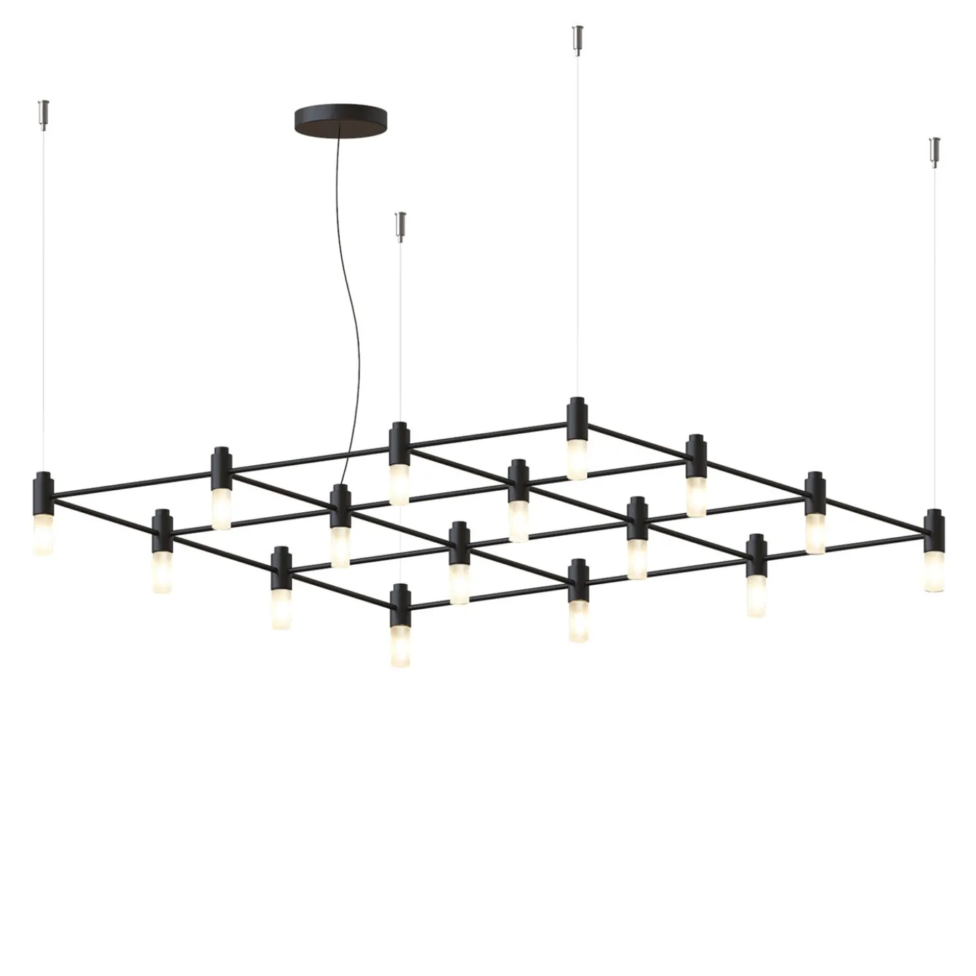 Lampadario Geometrico Quadrante Medio Nero #2