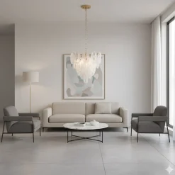 Lampadario Ghiaccio in Vetro di Murano