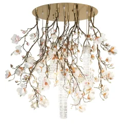 Lampadario grande rotondo bianco Flower Power Magnolia