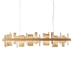 Lampadario Honice in Onice e metallo finitura oro