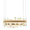 Lampadario Honice S80 in onice e metallo con finitura oro