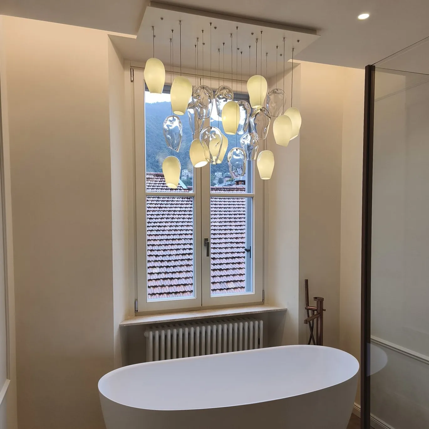 Lampadario Icerock in vetro