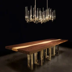 Lampadario IL PEZZO 3 Lungo a 30 LUCI ORO