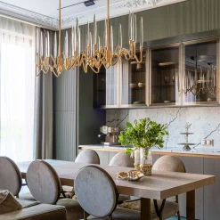Lampadario IL PEZZO 3 Lungo a 30 LUCI ORO