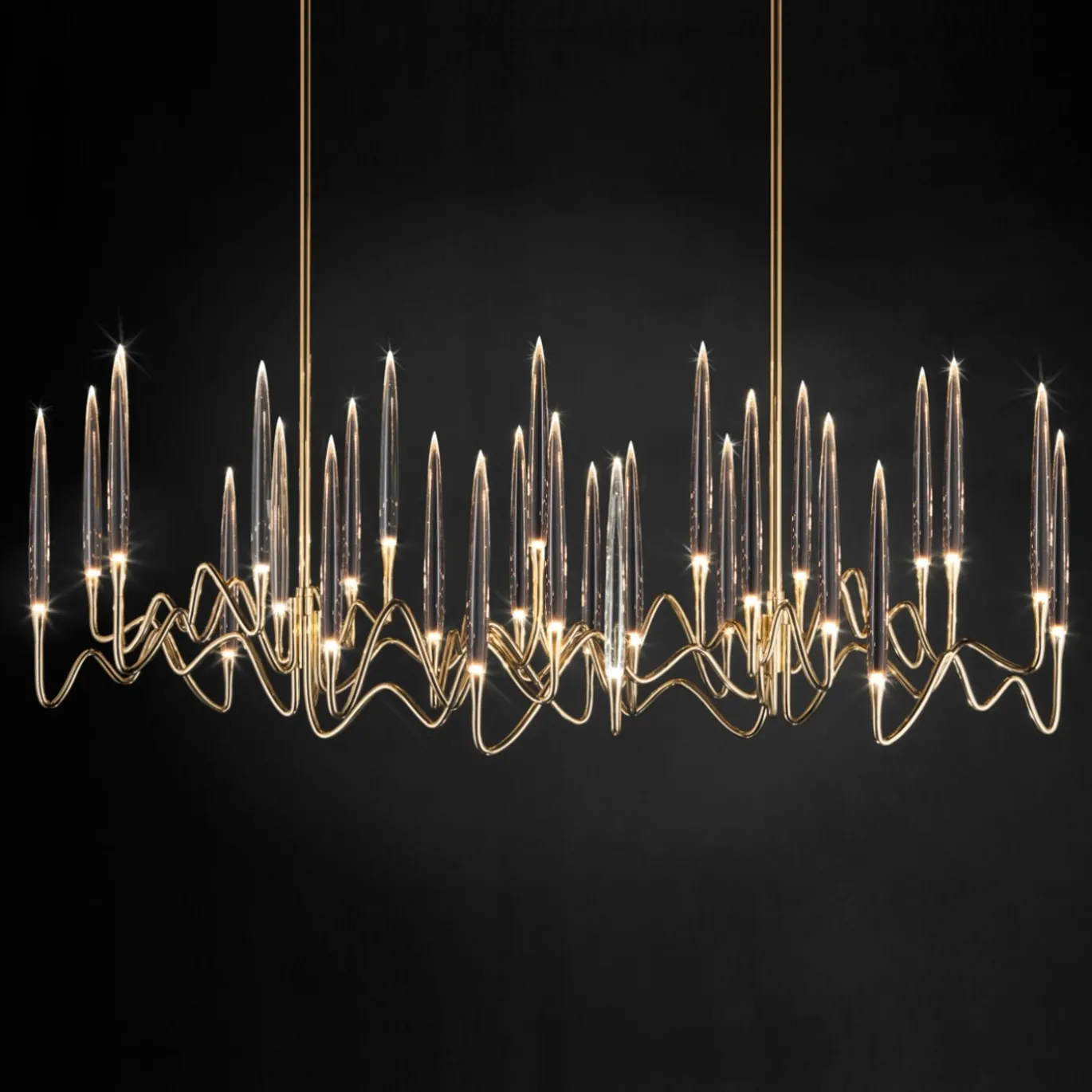 Lampadario IL PEZZO 3 Lungo a 30 LUCI ORO