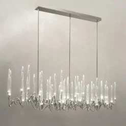 Lampadario Il Pezzo 3 Lungo a 42 Luci Nickel