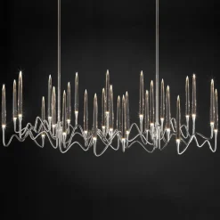 Lampadario Il Pezzo 3 Lungo a 30 Luci Nickel