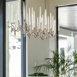 Lampadario Il Pezzo 3 Lungo a 30 Luci Nickel