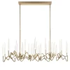 Lampadario Il Pezzo 3 Lungo a 30 luci ottone satinato