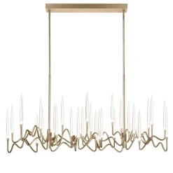 Lampadario Il Pezzo 3 Lungo a 30 luci ottone satinato