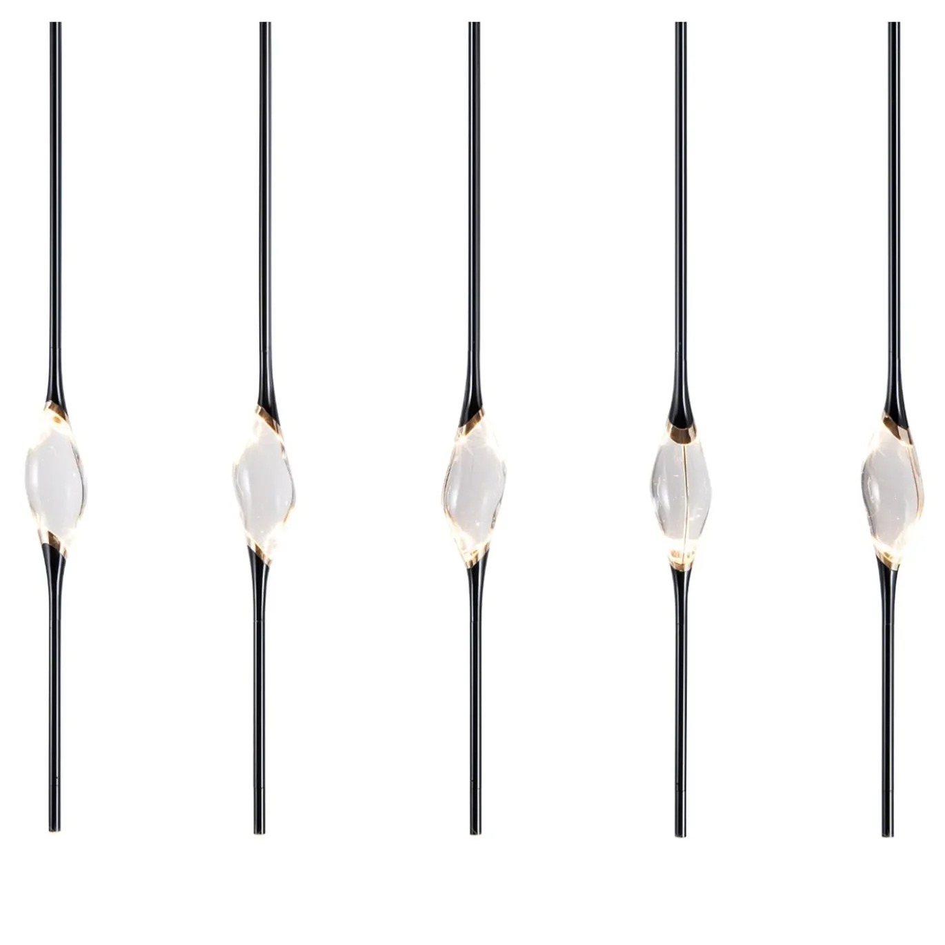 Lampadario Il Pezzo 12 lungo nero-oro
