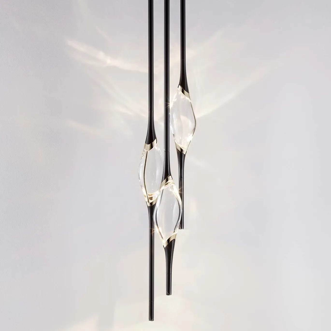 Lampadario Il Pezzo 12 Tondo Nero-Oro