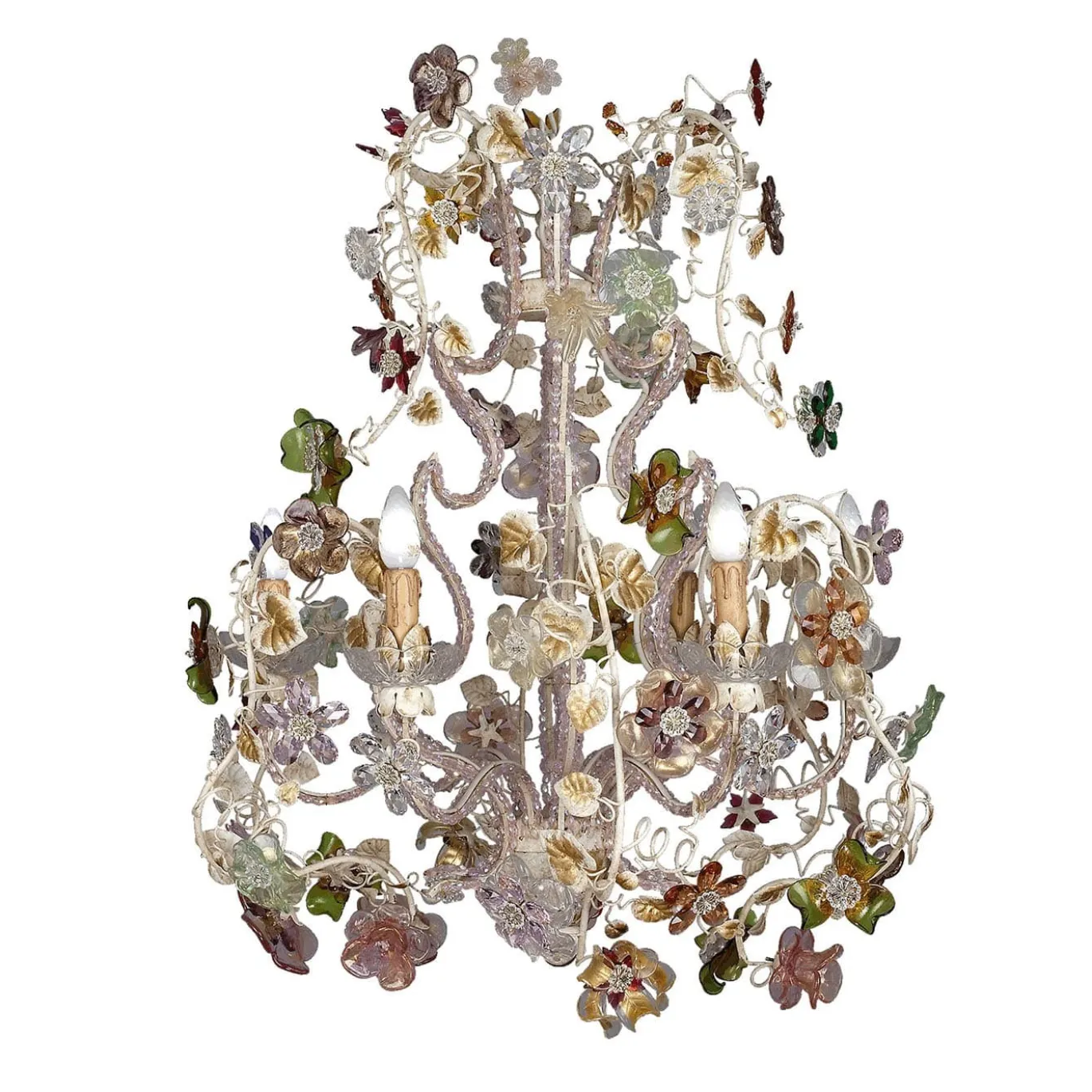 lampadario in ferro battuto multicolore 106