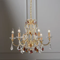 1409/6 Lampadario in foglia d'oro