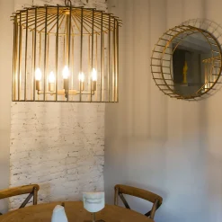 Lampadario in ottone per interni Cage