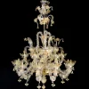 Lampadario in stile Rezzonico in oro e cristallo #6