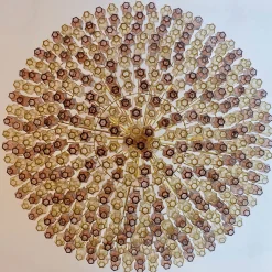Lampadario in vetro ambra e ametista Gran Prismatico