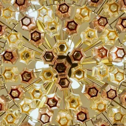 Lampadario in vetro ambra e ametista Gran Prismatico
