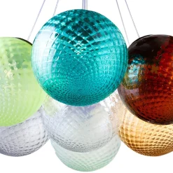 Lampadario in vetro Balloton multicolore a sette luci