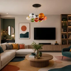 Lampadario in vetro Balloton multicolore a 13 luci
